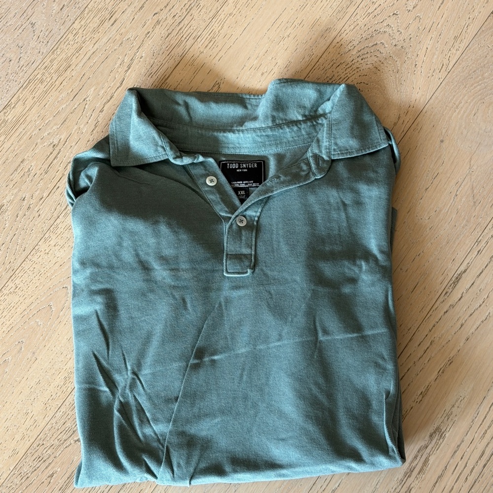 Todd Snyder Short-Sleeve Polo in Dusty Teal